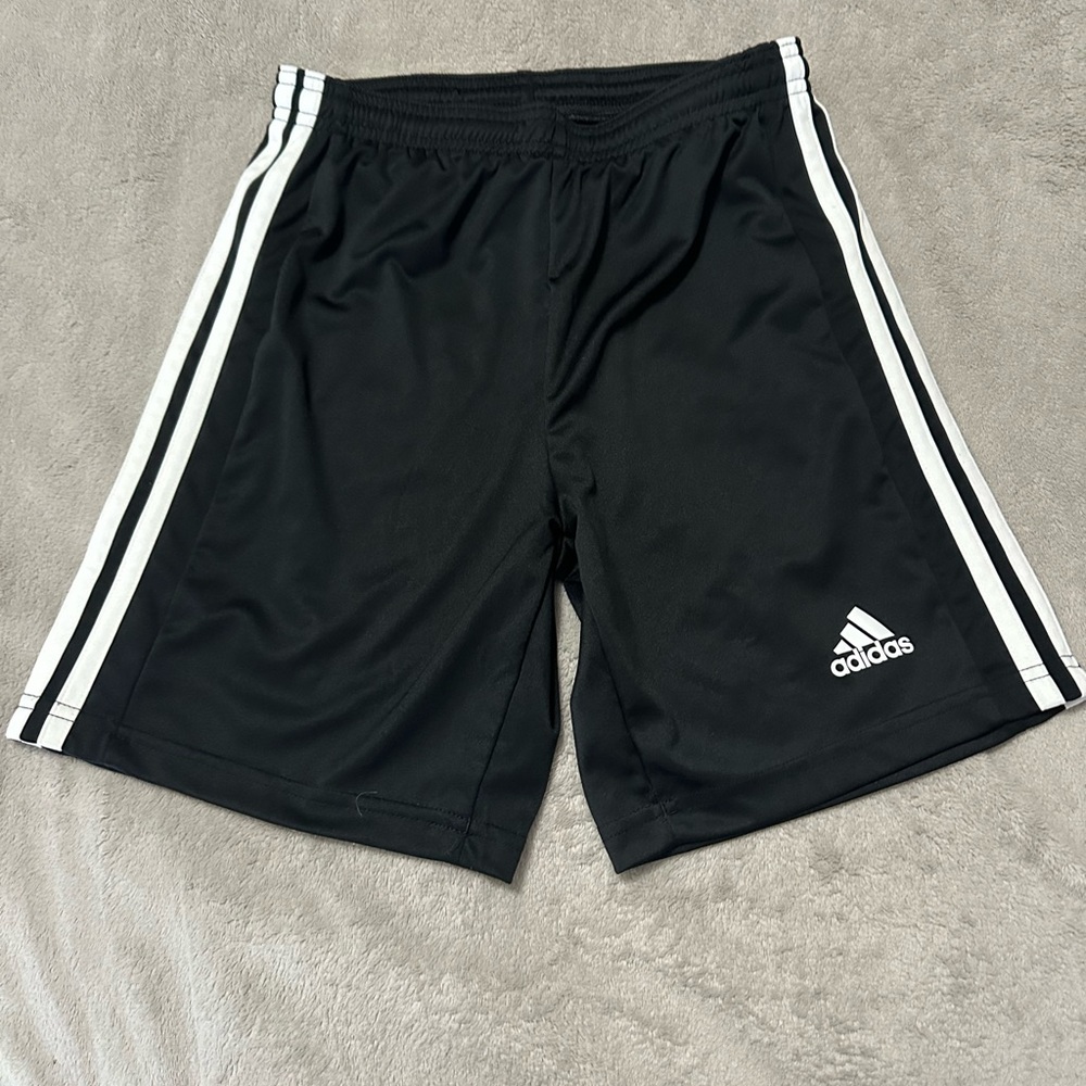 Adidas kid’s  Black Shorts with White Stripes